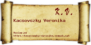 Kacsovszky Veronika névjegykártya